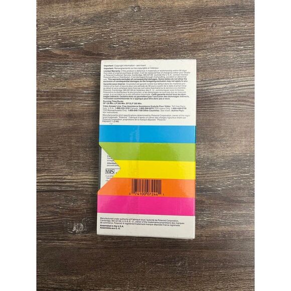 New Sealed Polaroid VHS Tape Blank T-120 Supercolor Video Cassette 246 Minutes - Picture 3 of 8